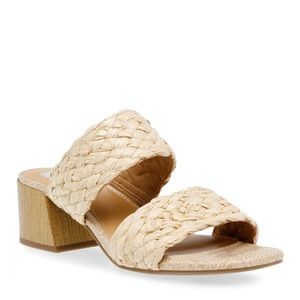 New/Never Worn. Dolce Vita Stacey Braided Raffia Strap, Block Heel Sandal